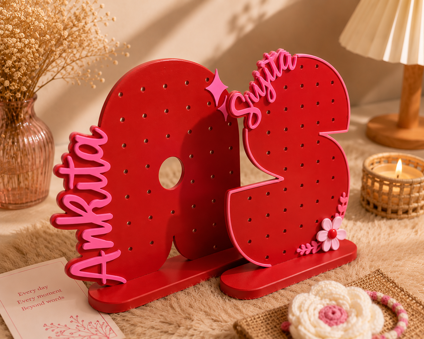 Custom Letter Earring Display with Personalized Name