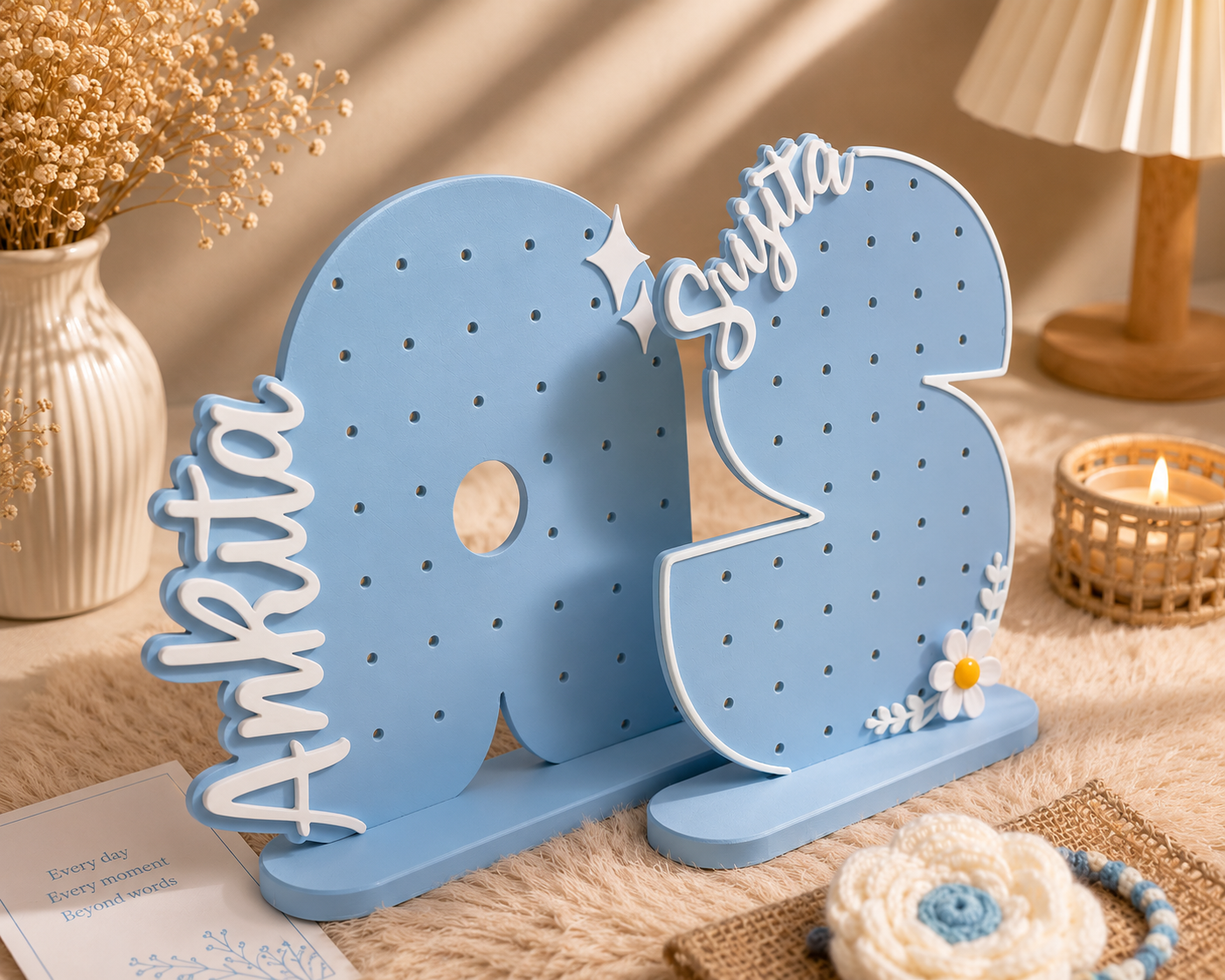 Custom Letter Earring Display with Personalized Name