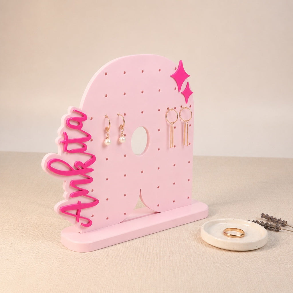 Custom Letter Earring Display with Personalized Name