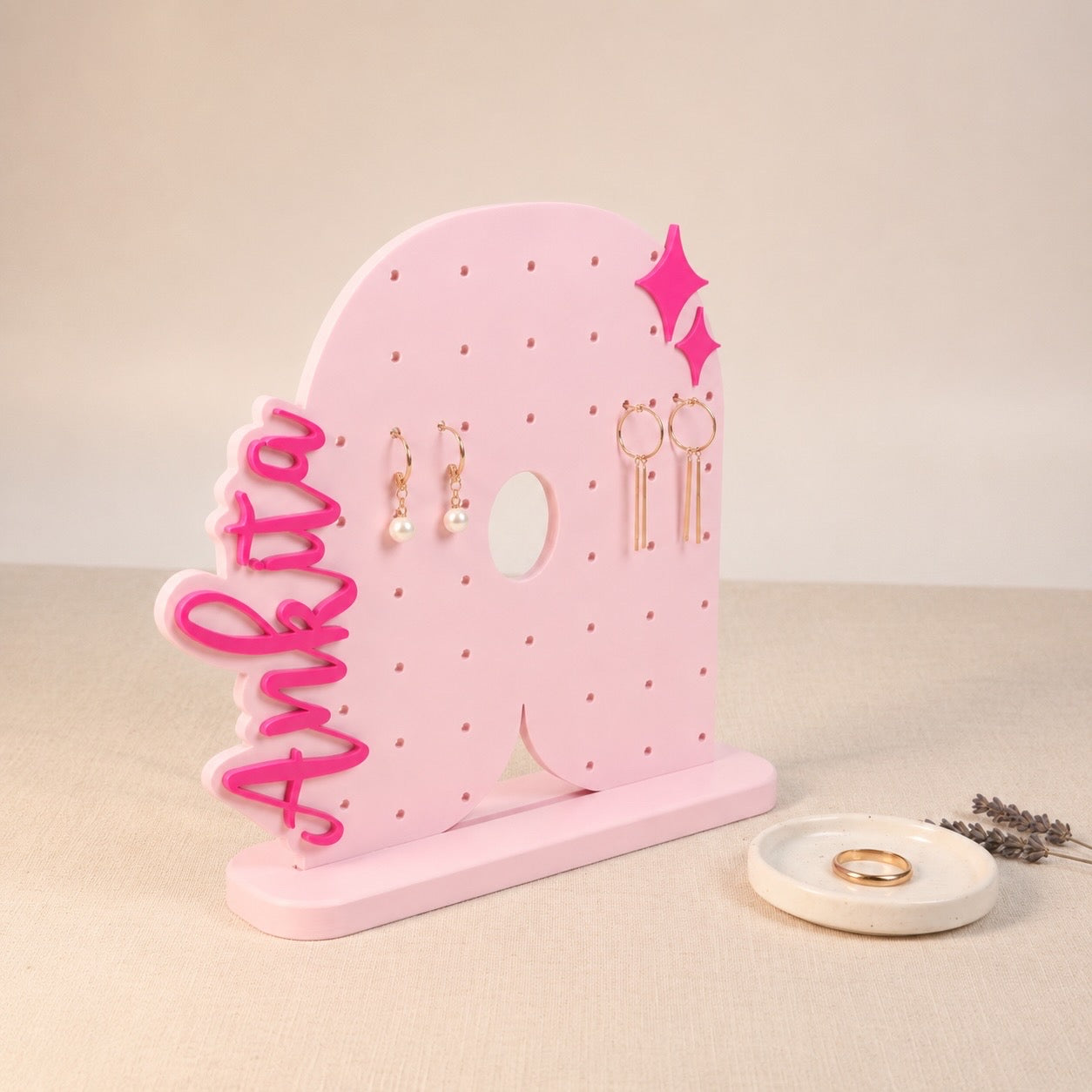 Custom Letter Earring Display with Personalized Name