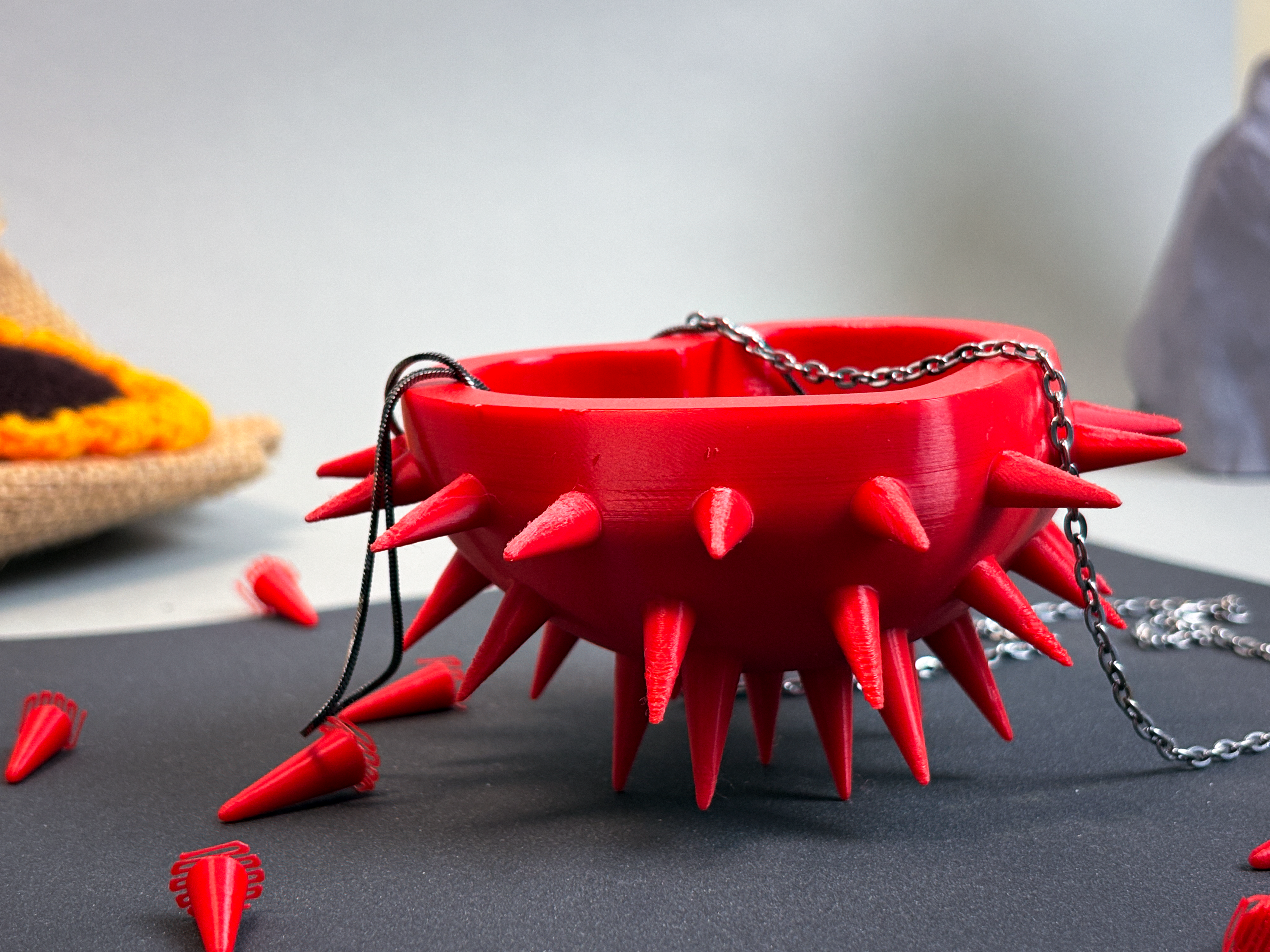 Goth Spiked Heart Ring Display & Jewelry Dish
