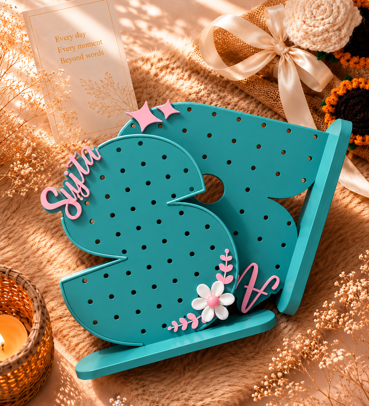 Custom Letter Earring Display with Personalized Name