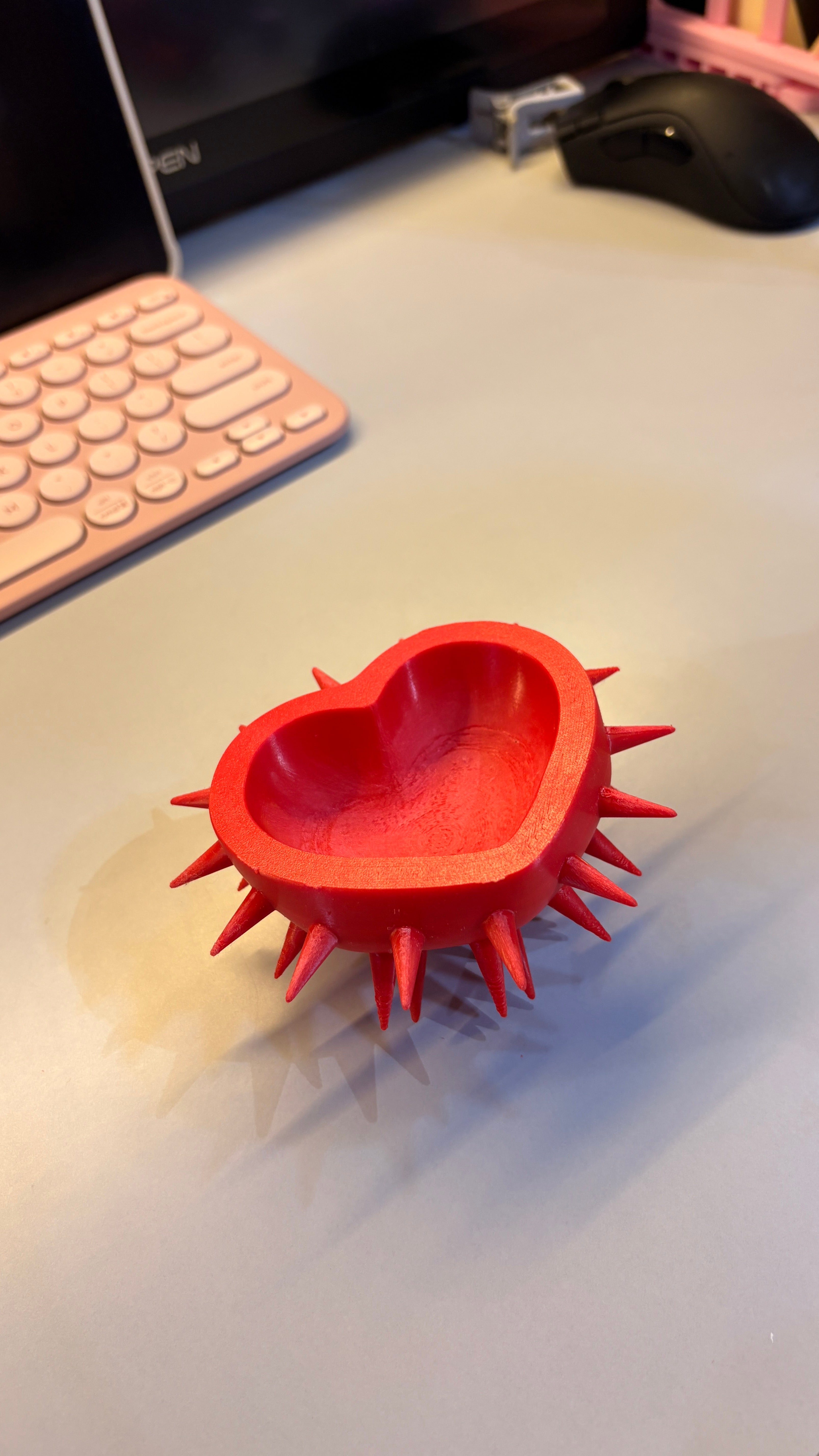 Goth Spiked Heart Ring Display & Jewelry Dish