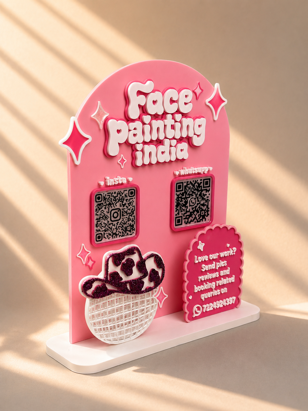 Custom 3D QR Code Sign | Personalized Business Scan Stand