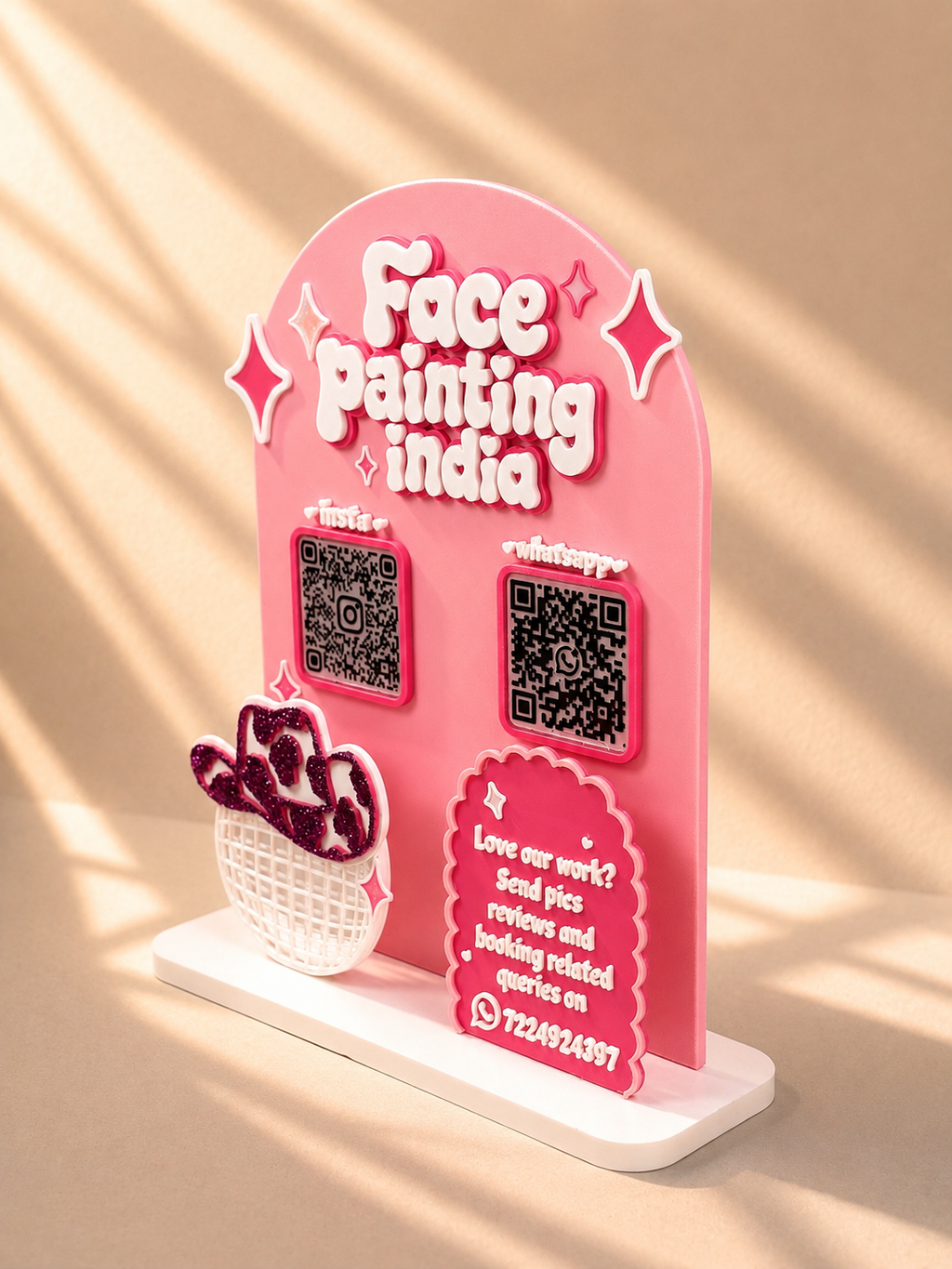 Custom 3D QR Code Sign | Personalized Business Scan Stand